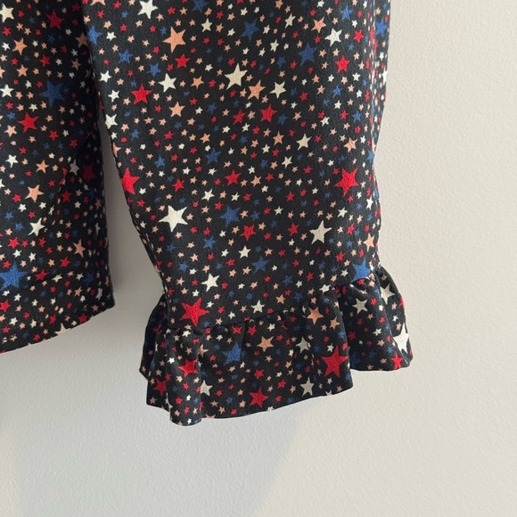 Madewell Navy Starry Night 100% Silk Wrap-Front Ruffle-Hem Blouse Size XS - Picture 6 of 13